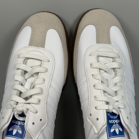 Adidas Samba OG Mens 12.5 12 1/2 Casual Sneaker White Gum Suede Leather Low Shoe - Picture 7 of 16